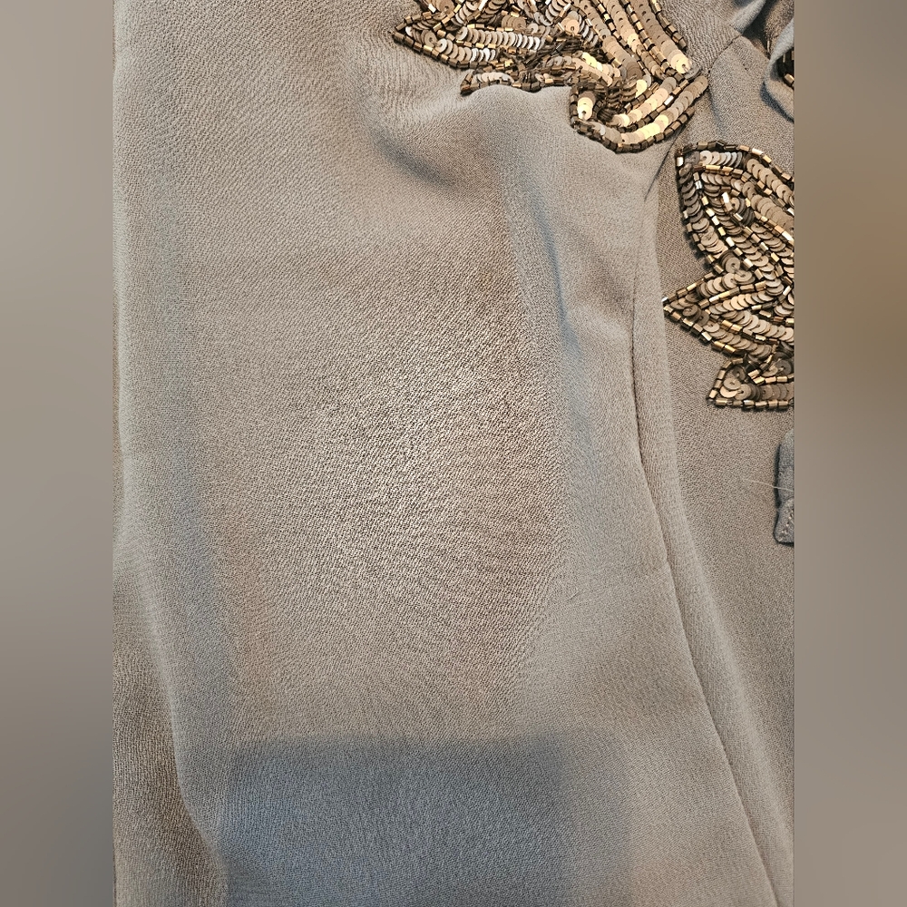 Modcloth Blue Silver Sequined Chiffon Dress Small - Picture 7 of 9